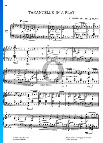 Tarantelle in A-flat Major, Op.85 No.2 Partitura