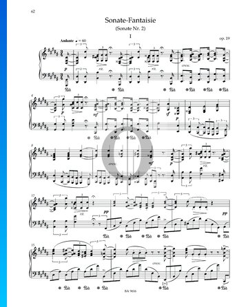 Sonata-Fantasía n.º 2 en sol sostenido menor, Op. 19: 1. Andante Partitura