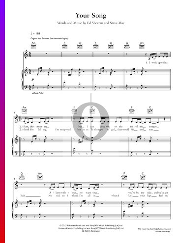 Your Song Sheet Music