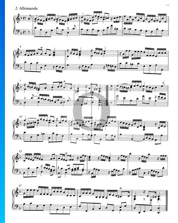 Suite d-Moll, HWV 437: 2. Allemande Musik-Noten