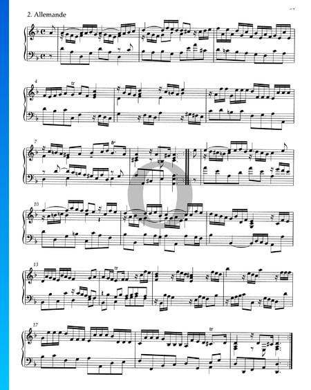 Suite d-Moll, HWV 437: 2. Allemande Musik-Noten