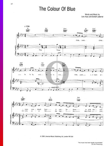 The Colour Of Blue Sheet Music