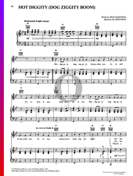 Hot Diggity Sheet Music