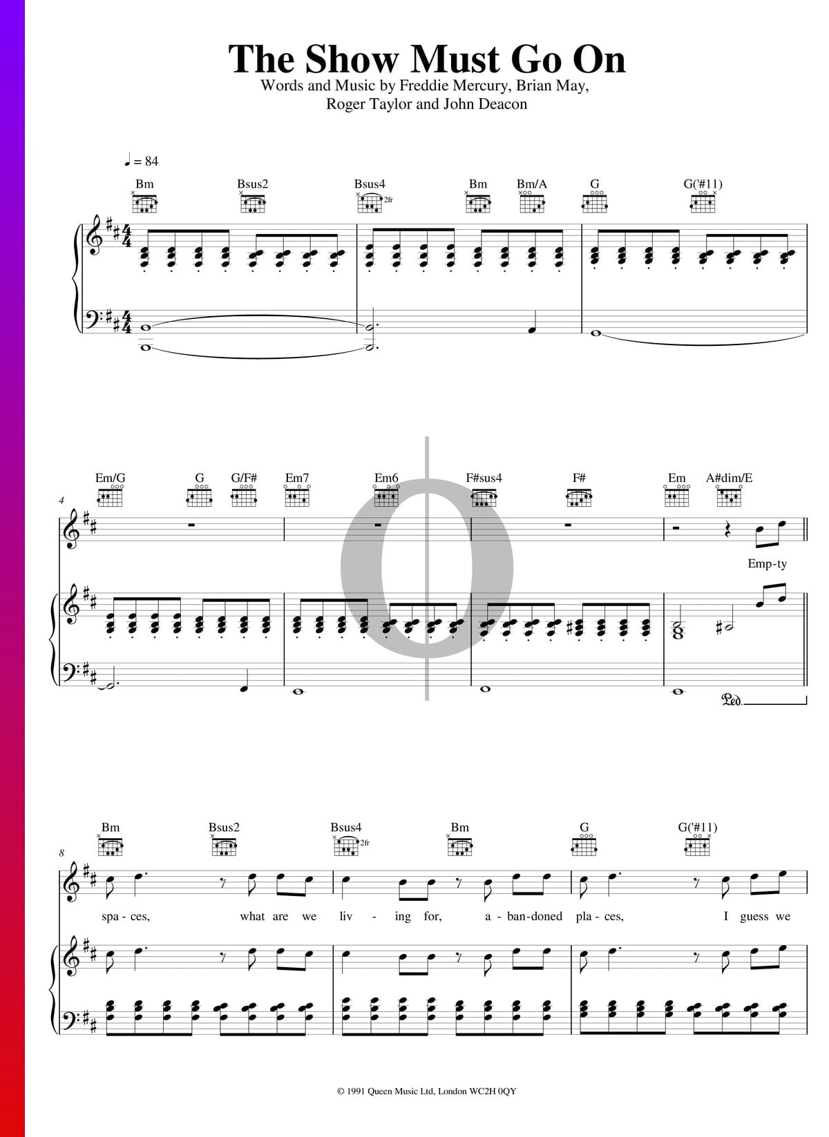 Show Must Go On Partitura » Queen Voz, Guitarra) | Descarga PDF OKTAV