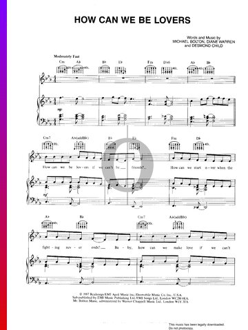 How Can We Be Lovers Sheet Music