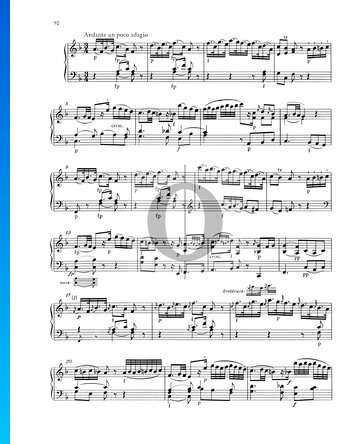 Sonata para piano n.º 7 en do mayor, KV 309 (284b): 2. Andante un poco adagio Partitura