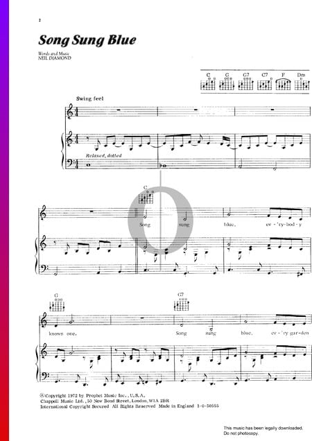 Song Sung Blue Sheet Music