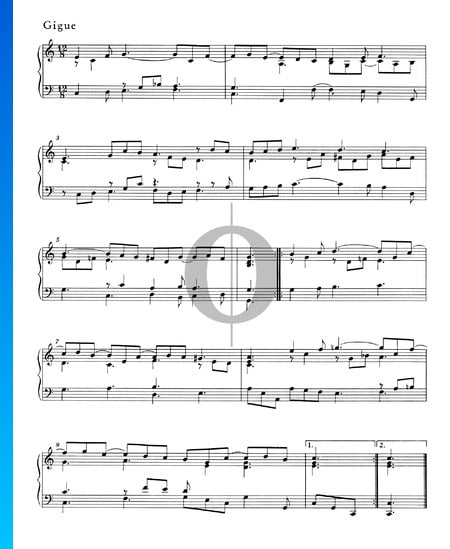 Suite en Do Majeur, HWV 443: 6. Gigue Partition