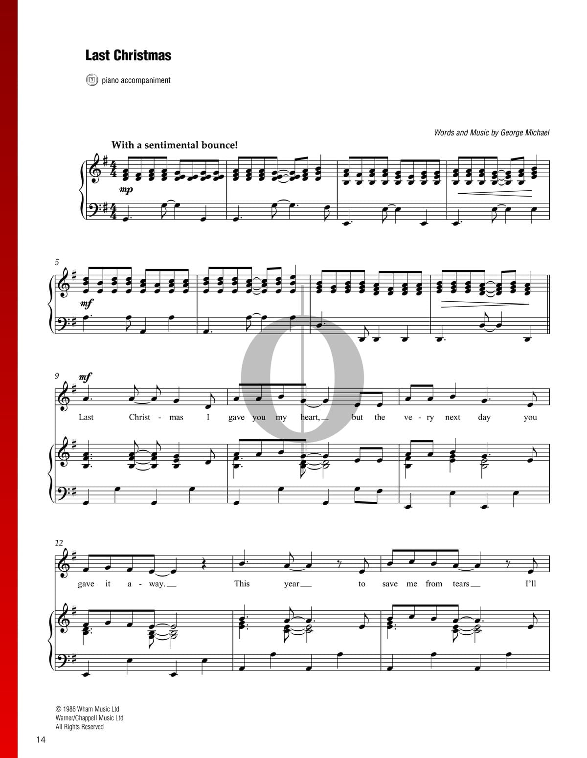 Last Christmas Sheet Music Piano Voice Pdf Download Streaming Oktav