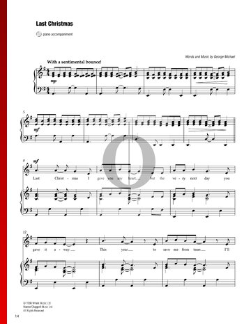 Él Perca bienestar Last Christmas Partitura » Wham! (Piano, Voz) | Descarga PDF - OKTAV