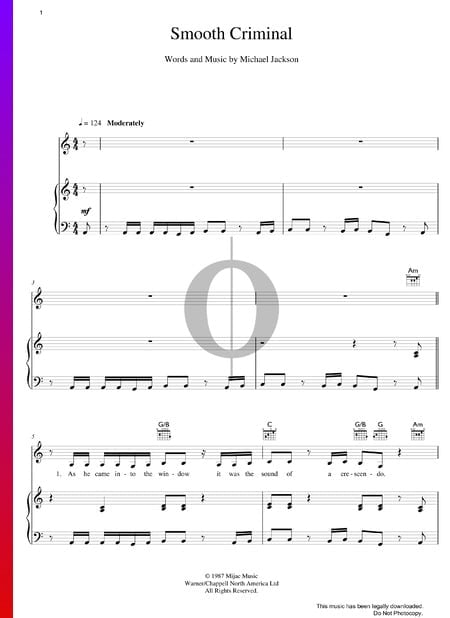 Smooth Criminal Musik-Noten