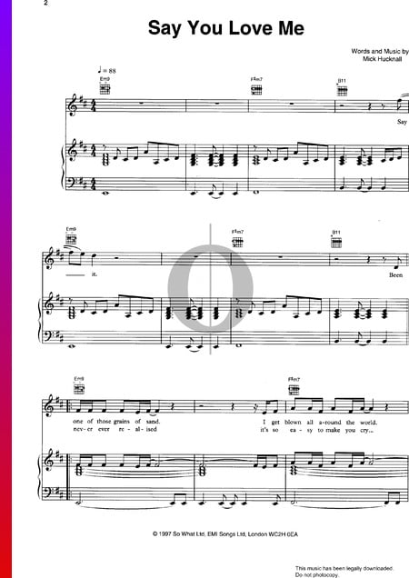 Say You Love Me Sheet Music