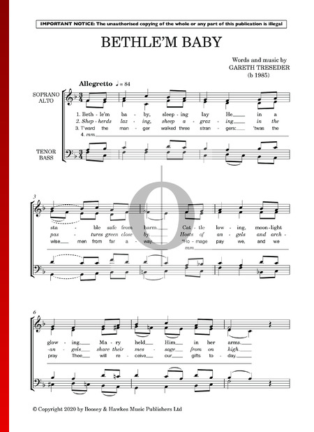 Bethle'm Baby Sheet Music