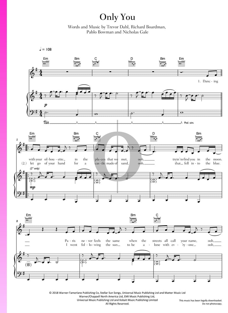 Only You (Little Mix, Cheat Codes) Piano Sheet Music OKTAV