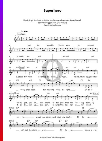 Superhero Sheet Music