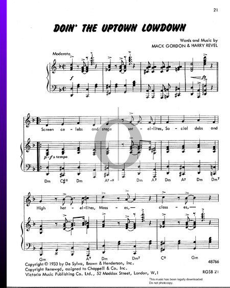 Doin' The Uptown Lowdown Sheet Music