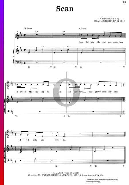 Sean Sheet Music