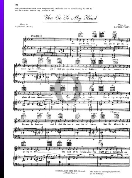 You Go To My Head Sheet Music
