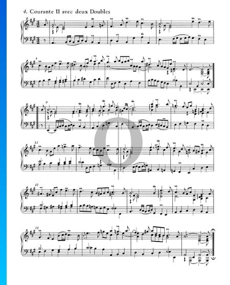Englische Suite Nr. 1 A-Dur, BWV 806: 4. Courante II Musik-Noten