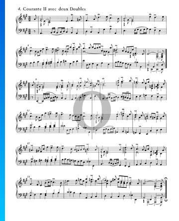 Suite inglesa n.º 1 en la mayor, BWV 806: 4. Courante II Partitura