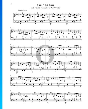 Partition Suite en Mi bémol Majeur, BWV 1010: 1. Praeludium