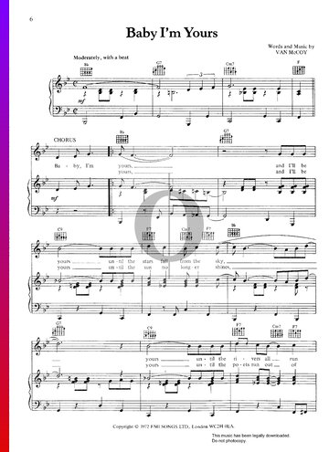 Baby I'm Yours Sheet Music