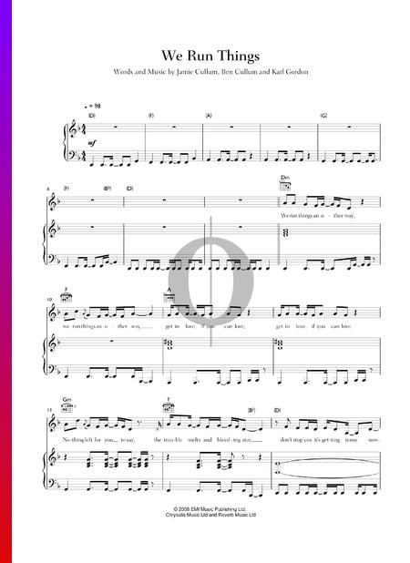We Run Things Musik-Noten