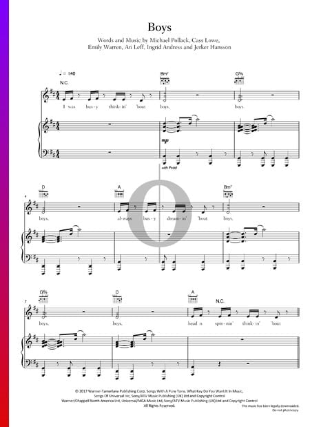 Boys Sheet Music