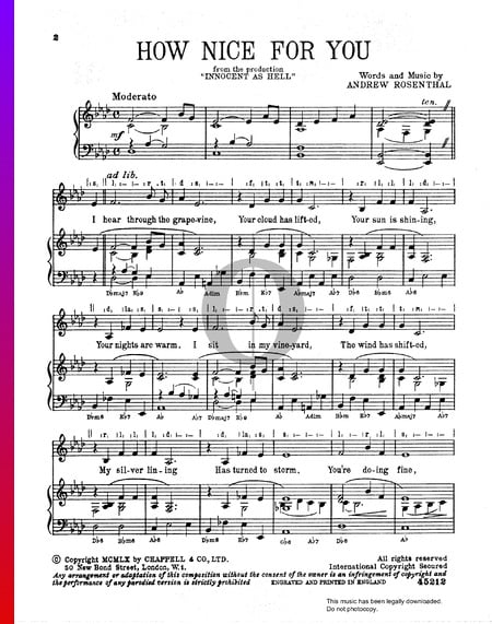 How Nice For You Musik-Noten