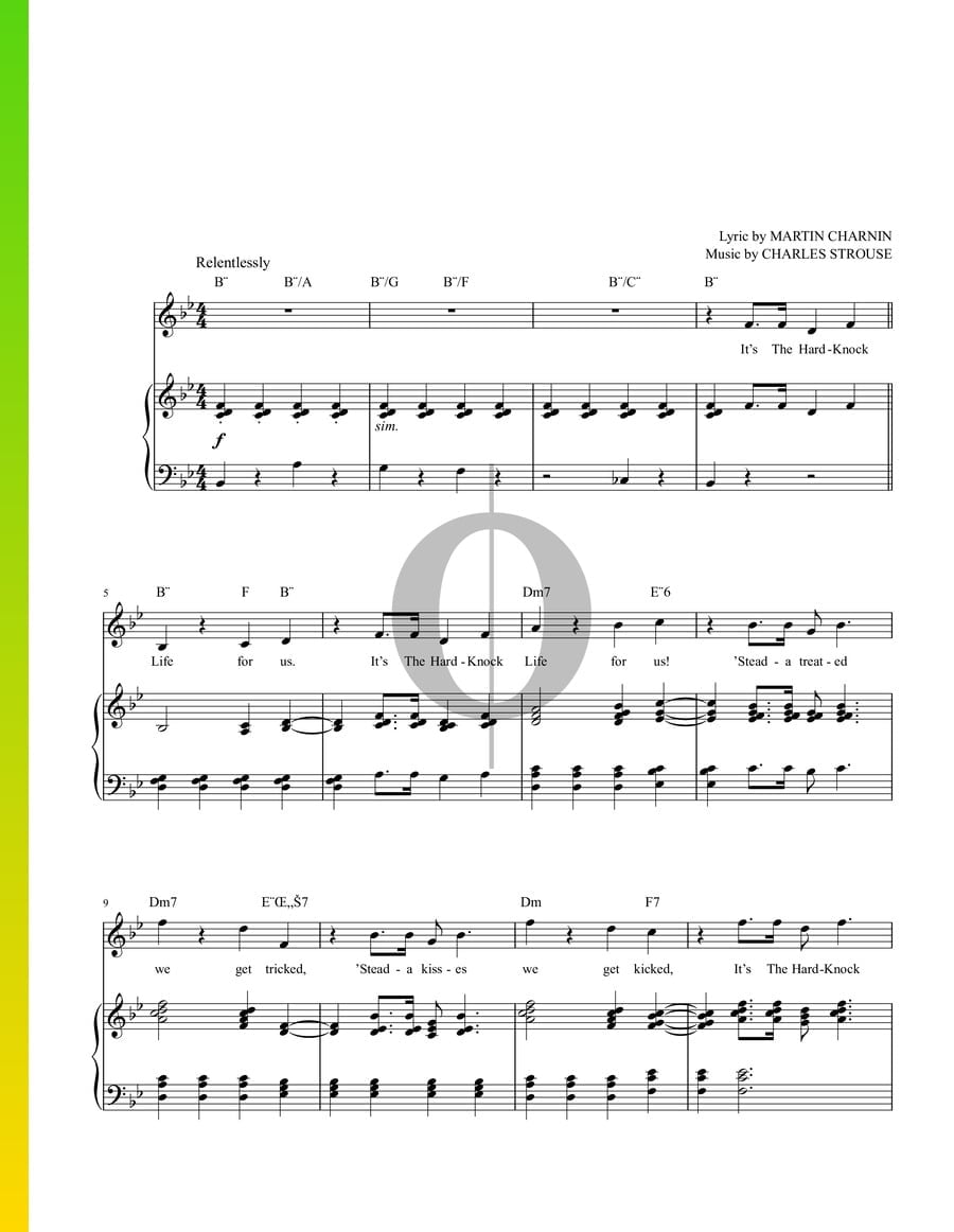 It’s The HardKnock Life (Charles Strouse) Piano Sheet Music OKTAV