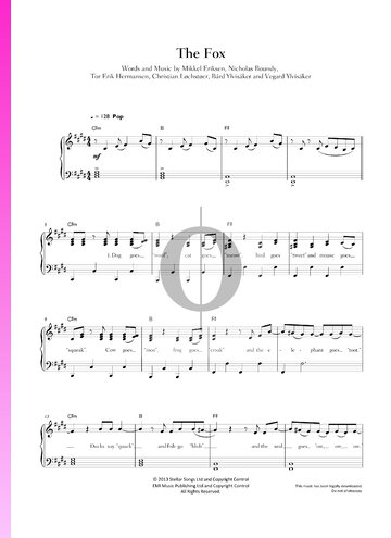 The Fox (What Does The Fox Say?) Sheet Music