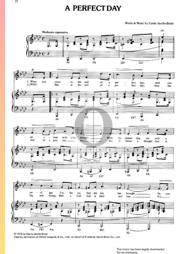 A Perfect Day Sheet Music