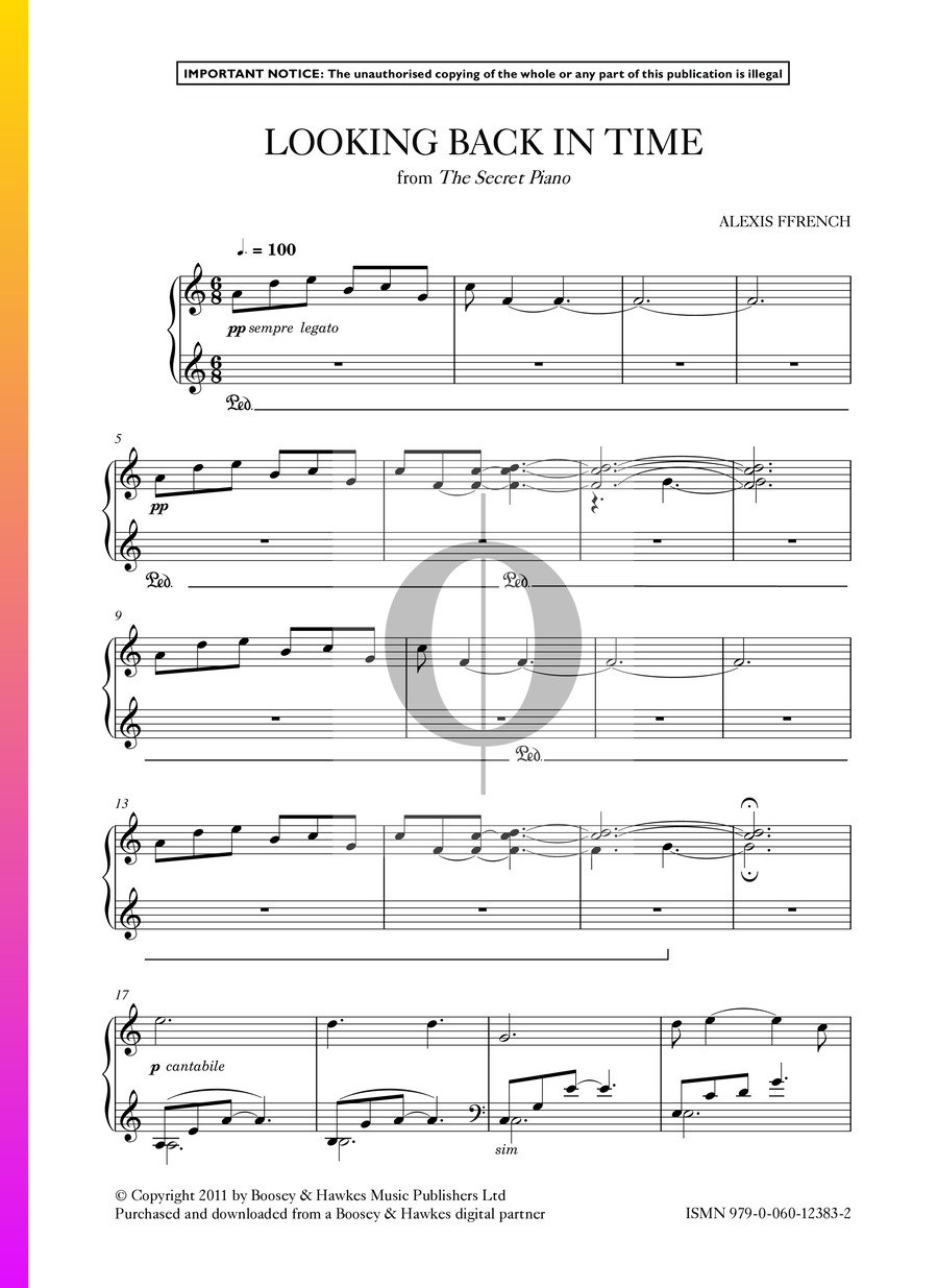 Looking Back In Time (Alexis Ffrench) Piano Sheet Music - OKTAV