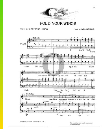 Fold Your Wings Partitura