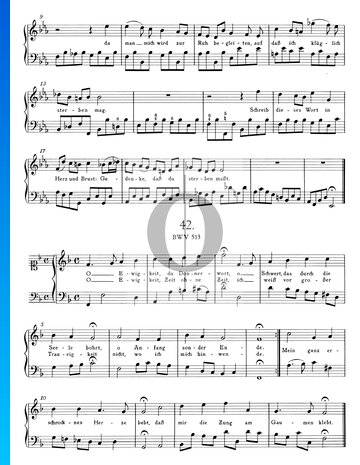 Choral: O Ewigkeit, du Donnerwort, BWV 513 Sheet Music