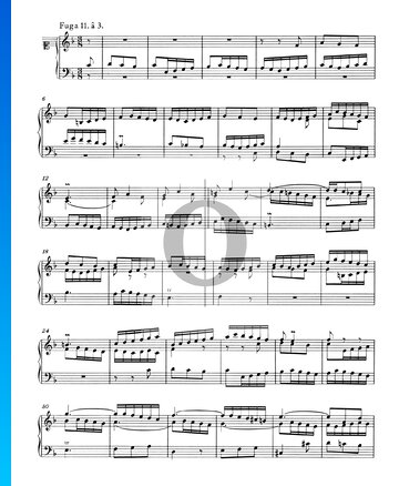 Fuga 11 en fa mayor, BWV 856 Partitura