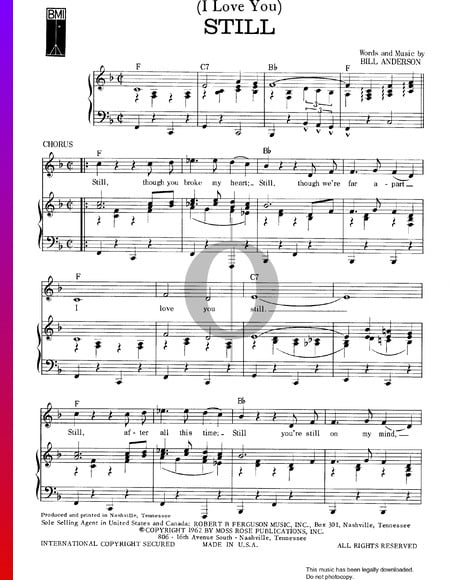 (I Love You) Still Sheet Music