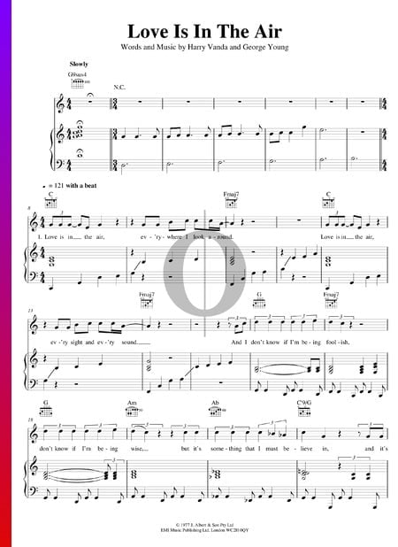 Love Is In The Air Sheet Music