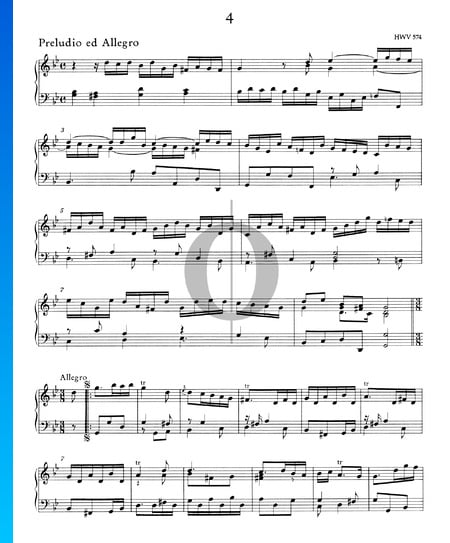 Preludio y Allegro en sol menor, HWV 574