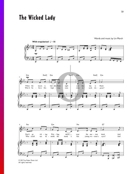 The Wicked Lady Sheet Music
