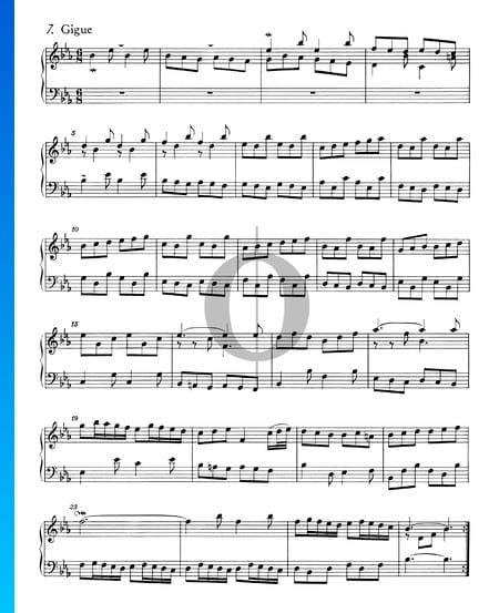 French Suite No. 4 Es Major, BWV 815: 7. Gigue Sheet Music