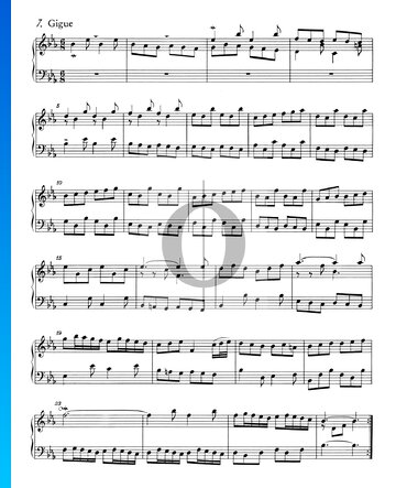 Suite francesa n.º 4 en mi bemol mayor, BWV 815: 7. Giga Partitura