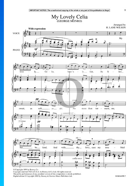 My Lovely Celia Musik-Noten