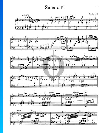 Sonata n.º 5, Wq 49: 1. Allegro Partitura