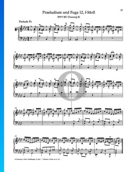 Preludio en fa menor, BWV 881