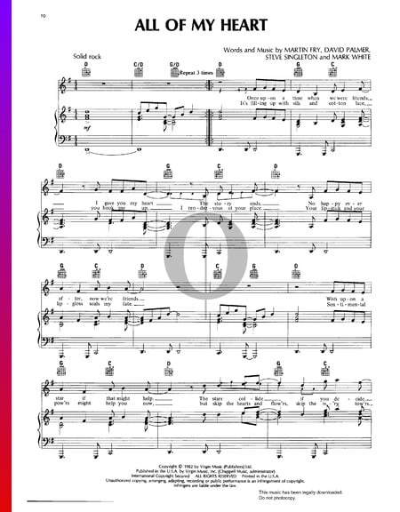 All Of My Heart Sheet Music