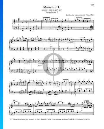 March C Major, KV 397 (385g) Sheet Music