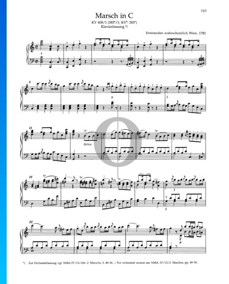 March C Major, KV 397 (385g) Sheet Music