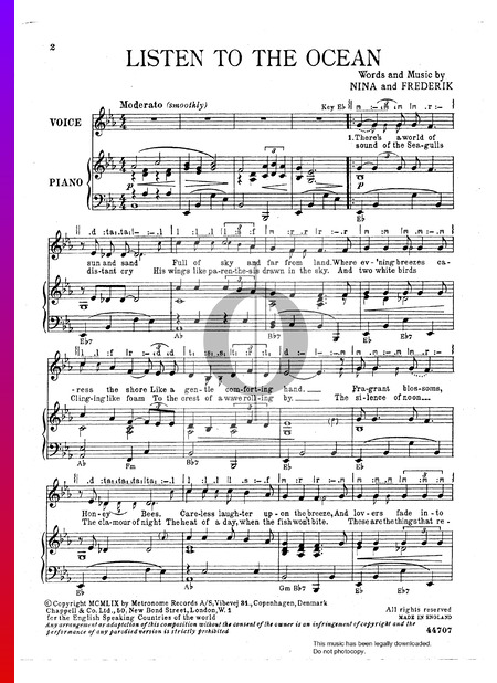 Listen To The Ocean Sheet Music