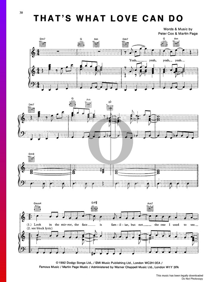 That's What Love Can Do (Boy Krazy) Piano Sheet Music OKTAV